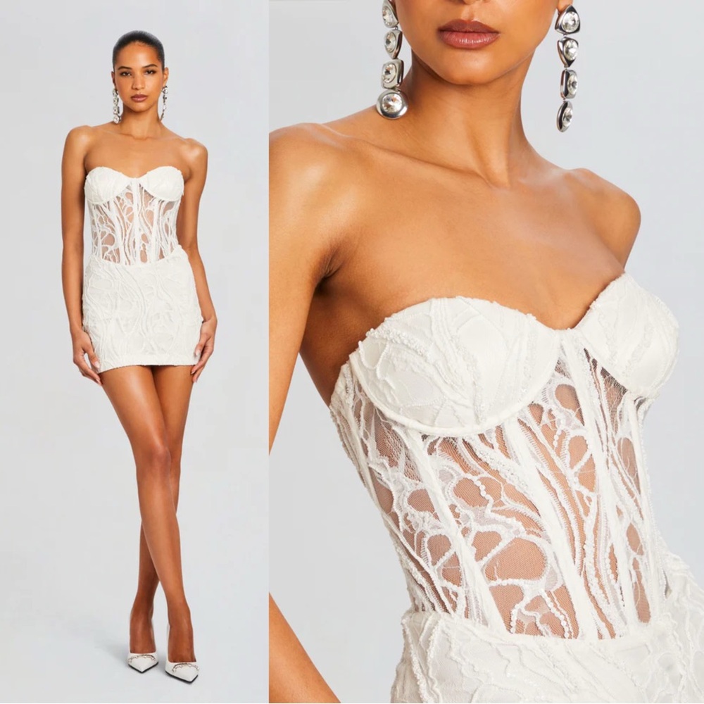 Retrofete Lael Embellished Lace Corset Beaded Dress NWT